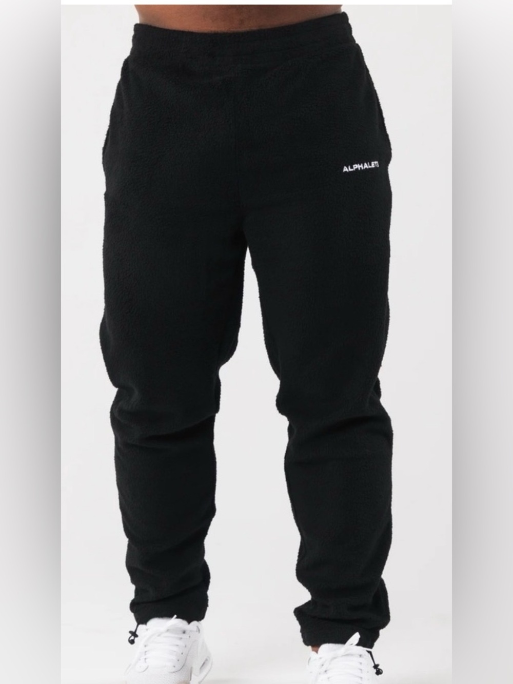 Alphalete King Jogger Black SZ M Thick Workout Performance Gym Weightlifting